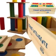 Torre Inteligente Jogo Madeira Aprender Brincando Toy Trade - Imagem 3