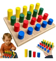 Jogo Educativo Encaixe 25 Pinos Coloridos Madeira Toy Trade