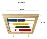Ábaco Fechado Madeira Contador Escolar Matemática Toy Trade - Imagem 2
