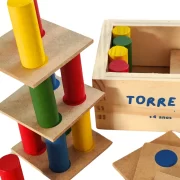 5 Torre Inteligente Madeira Brinquedo Educativo Toytrade Kit - Imagem 9
