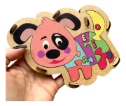Quebra Cabeça Cachorro Educativo Pedagógico Vogais Toy Trade - Imagem 4