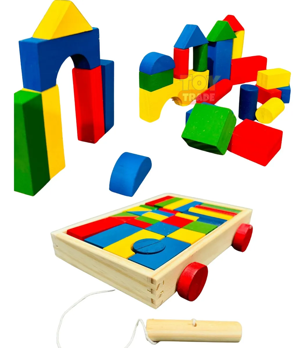 Carrinho Blocos De Montar Colorido 30pçs Brinquedo Toy Trade - Imagem 4