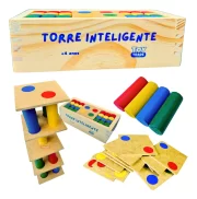 5 Torre Inteligente Madeira Brinquedo Educativo Toytrade Kit - Imagem 8