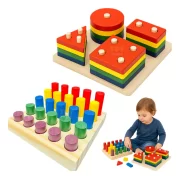 Brinquedo Sensorial Autismo Kit Pinos + Formas | Toy Trade