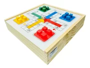 Jogo 3 Em 1 Dama Ludo Jogo Da Velha Tabuleiro Jr Toy Trade - Imagem 2