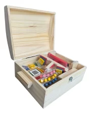 Baú Pedagógicos Com 10 Jogos De Madeira Brinquedos Educativo Toy Trade - Imagem 4