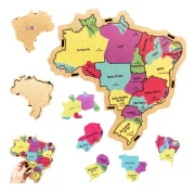 Quebra Cabeça Mapa Do Brasil Regiões Brinquedo Educativo