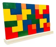 Blocos De Encaixe Vertical Junior Brinquedo Educativo 25 Pçs Tetris Toy Trade Oficial - Imagem 3
