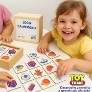 Jogo Da Memória Objetos Com 40 Peças Brinquedo Alfabetização - Imagem 2