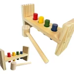 Bate Pinos Colorido Madeira Brinquedo Martelinho Pedagógico