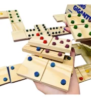 Dominó Gigante Madeira Braille Inclusivo Relevo Jg Toy Trade - Imagem 6