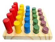 Jogo Educativo Encaixe 25 Pinos Coloridos Madeira Toy Trade - Imagem 4