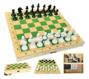 Jogo Xadrez Dama Tabuleiro Madeira Estojo Educativo Toytrade