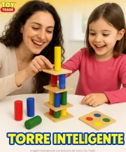 Torre Inteligente Jogo Madeira Aprender Brincando Toy Trade - Imagem 2