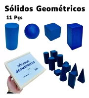 Sólidos Geométricos 11pçs Madeira Escolar Didático Toy Trade - Imagem 2