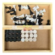 Jogo Xadrez Dama Tabuleiro Madeira Estojo Educativo Toytrade - Imagem 3