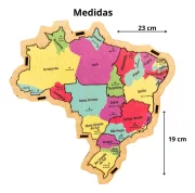 Quebra Cabeça Mapa Do Brasil Regiões Brinquedo Educativo - Imagem 2