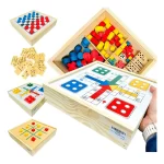 Jogo Mesa 4 Em 1 Jr Dama Ludo Dominó Velha Madeira Toy Trade