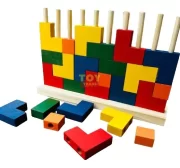 Blocos De Encaixe Vertical Junior Brinquedo Educativo 25 Pçs Tetris Toy Trade Oficial