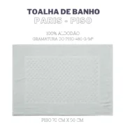 Jogo de Toalha Completo 5 Pçs de Banho, Rosto e Piso Paris Branco - Imagem 5