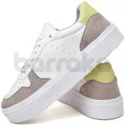 Tênis Feminino Casual em Verniz e Camurça Moderno e Confortável - Branco