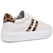 Tênis Feminino Estiloso em Verniz Sola Alta Moderno Confortável Off White - Imagem 3