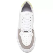 Tênis Feminino Casual em Verniz e Camurça Moderno e Confortável - Branco - Imagem 6