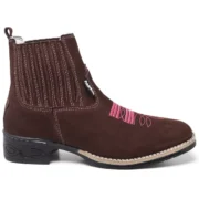 Bota Texana Country Bico Quadrado Em couro Botina Rodeio Feminina - Imagem 4