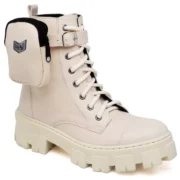 Bota Coturno Feminina Tratorada Flatform Cano Curto Modelo Outono Inverno Classico Com Bag Dudadias - Imagem 10