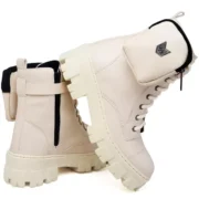 Bota Coturno Feminina Tratorada Flatform Cano Curto Modelo Outono Inverno Classico Com Bag Dudadias - Imagem 9