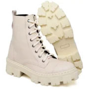 Bota Coturno Feminina Tratorada Flatform Cano Curto Modelo Outono Inverno Classico - Imagem 7