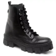 Bota Coturno Feminina Tratorada Flatform Cano Curto Modelo Outono Inverno Classico - Imagem 6