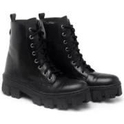 Bota Coturno Feminina Tratorada Flatform Cano Curto Modelo Outono Inverno Classico - Imagem 3