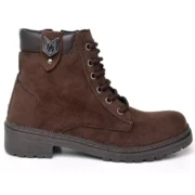 Bota Coturno Feminina Tratorada Flatform Couro Sintético Camurça Modelo Outono Inverno Casual - Imagem 11