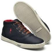 Tênis Casual Masculino Menino Garoto Cano Alto Botinha Polo Blu Escola Tendencia - Imagem 2