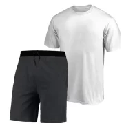 Conjunto Camiseta e Bermuda Masculina Basica Tendencia Lisa - Imagem 2