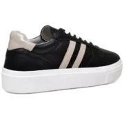 Tênis Feminino Estiloso em Verniz Sola Alta Moderno Confortável Preto - Imagem 3