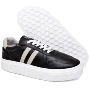 Tênis Feminino Estiloso em Verniz Sola Alta Moderno Confortável Preto - Imagem 2