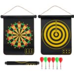 JOGO DE DARDOS MAGNETICO GRANDE TABULEIRO ALVO DUPLA FACE 38CM COM 6 PEÇAS KIT COMPLETO IMA SEGURO