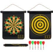 JOGO DE DARDOS MAGNETICO GRANDE TABULEIRO ALVO DUPLA FACE 38CM COM 6 PEÇAS KIT COMPLETO IMA SEGURO
