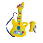 GUITARRA INFANTIL ELETRICA COM MICROFONE KARAOKE SOM E LUZ MUSICAL BEBE CRIANÇA