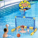 TABELA BASQUETE FLUTUANTE TRAVE GOL CESTA AQUATICA 2 EM 1 PISCINA GOLZINHO BOIA COM BOLA E BOMBA JOGO INFANTIL AGUA