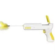 BRINQUEDO INTERATIVO PARA GATO 2 EM 1 PISTOLA BOLINHA E PENA DIVERTIDA 2 EM 1 EXERCICIO GATOS - Imagem 4