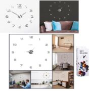 RELOGIO DE PAREDE 3D AJUSTAVEL GRANDE DE 70 A 120CM PRATEADO LUXO CASA SALA ESCRITORIO DECORAÇÃO 1,2M - Imagem 6