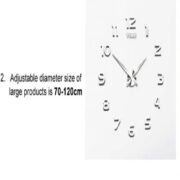 RELOGIO DE PAREDE 3D AJUSTAVEL GRANDE DE 70 A 120CM PRATEADO LUXO CASA SALA ESCRITORIO DECORAÇÃO 1,2M - Imagem 5