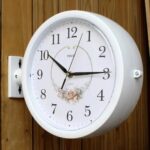 RELOGIO DE PAREDE DUPLA FACE VINTAGE ESTAÇAO DE TREM DECORATIVO RETRO BRANCO LUXO