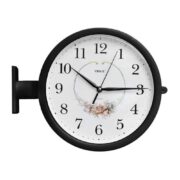 RELOGIO DE PAREDE DUPLA FACE VINTAGE ESTAÇAO DE TREM DECORATIVO RETRO PRETO LUXO - Imagem 4