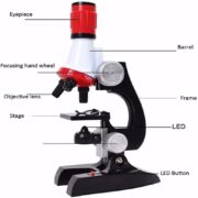 KIT MICROSCOPIO ESTUDANTIL AUMENTO 100X 400X 1200X LED COM ACESSORIOS LABORATORIO INFANTIL - Imagem 5