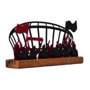 Escultura - Torcida - Vermelho e Preto