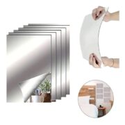 KIT 4 ESPELHO ADESIVO ACRILICO ESPELHADO GRANDE 20X30CM FLEXIVEL SEM FUROS MOLDURA BANHEIRO QUARTO SALA RETANGULAR DECORATIVO AUTOCOLANTE - Imagem 2